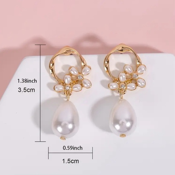 3 for $40 Pearl Dangle Earrings - Picture 2 of 3